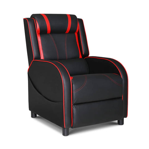 darrahopens Health & Beauty > Massage Artiss Recliner Chair Gaming Racing Armchair Lounge Sofa Chairs Leather Black