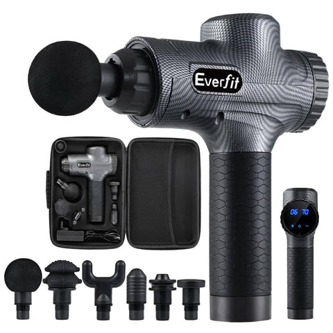 darrahopens Health & Beauty > Massage Everfit Massage Gun 6 Heads Massager Electric LCD Vibration Relief Percussion