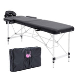 darrahopens Health & Beauty > Massage Forever Beauty Black Portable Beauty Massage Table Bed Therapy Waxing 2 Fold 55cm Aluminium
