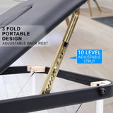 darrahopens Health & Beauty > Massage Forever Beauty Black Portable Beauty Massage Table Bed Therapy Waxing 3 Fold 70cm Aluminium
