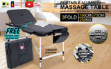 darrahopens Health & Beauty > Massage Forever Beauty Black Portable Beauty Massage Table Bed Therapy Waxing 3 Fold 70cm Aluminium