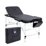 darrahopens Health & Beauty > Massage Forever Beauty Black Portable Beauty Massage Table Bed Therapy Waxing 3 Fold 70cm Aluminium