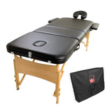 darrahopens Health & Beauty > Massage Forever Beauty Black Portable Massage Table Bed Therapy Waxing 3 Fold 70cm Wooden