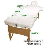 darrahopens Health & Beauty > Massage Forever Beauty White Portable Beauty Massage Table Bed 3 Fold 70cm Wooden