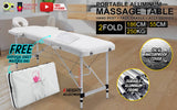 darrahopens Health & Beauty > Massage Forever Beauty White Portable Beauty Massage Table Bed Therapy Waxing 2 Fold 55cm Aluminium