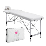 darrahopens Health & Beauty > Massage Forever Beauty White Portable Beauty Massage Table Bed Therapy Waxing 2 Fold 55cm Aluminium