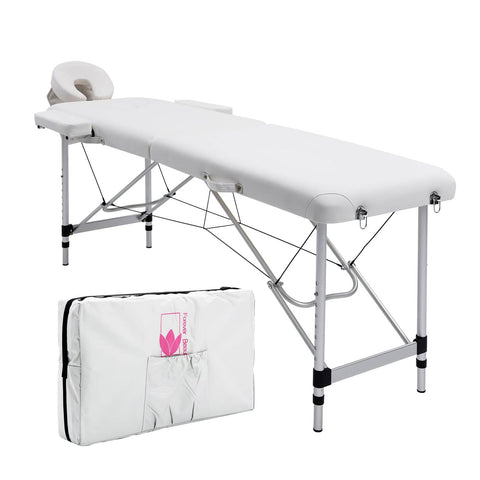 darrahopens Health & Beauty > Massage Forever Beauty White Portable Beauty Massage Table Bed Therapy Waxing 2 Fold 55cm Aluminium