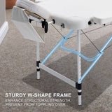 darrahopens Health & Beauty > Massage Forever Beauty White Portable Beauty Massage Table Bed Therapy Waxing 3 Fold 70cm Aluminium