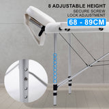 darrahopens Health & Beauty > Massage Forever Beauty White Portable Beauty Massage Table Bed Therapy Waxing 3 Fold 70cm Aluminium