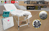 darrahopens Health & Beauty > Massage Forever Beauty White Portable Beauty Massage Table Bed Therapy Waxing 3 Fold 70cm Aluminium