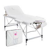 darrahopens Health & Beauty > Massage Forever Beauty White Portable Beauty Massage Table Bed Therapy Waxing 3 Fold 70cm Aluminium