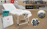 darrahopens Health & Beauty > Massage Forever Beauty White Portable Beauty Massage Table Bed Therapy Waxing 3 Fold 75cm Aluminium
