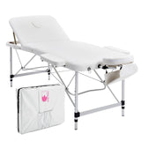 darrahopens Health & Beauty > Massage Forever Beauty White Portable Beauty Massage Table Bed Therapy Waxing 3 Fold 75cm Aluminium