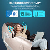 Darrahopens Health & Beauty > Massage FORTIA Cloud 9 MkII Electric Massage Chair Full Body Zero Gravity with Heat and Bluetooth, Cream/Brown