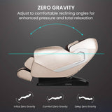 Darrahopens Health & Beauty > Massage FORTIA Cloud 9 MkII Electric Massage Chair Full Body Zero Gravity with Heat and Bluetooth, Cream/Brown