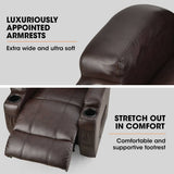 Darrahopens Health & Beauty > Massage FORTIA Electric Massage Lift Recliner Chair Faux Leather 8 Point Massage Heating, Dark Crimson