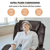 Darrahopens Health & Beauty > Massage FORTIA Electric Massage Lift Recliner Chair Faux Leather 8 Point Massage Heating, Dark Crimson