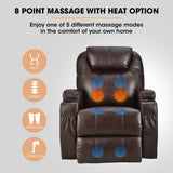 Darrahopens Health & Beauty > Massage FORTIA Electric Massage Lift Recliner Chair Faux Leather 8 Point Massage Heating, Dark Crimson