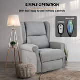 Darrahopens Health & Beauty > Massage FORTIA Electric Recliner Lift Heat Chair for Elderly, Massage, Heat Therapy, Aged Care, Grey