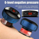 Darrahopens Health & Beauty > Massage & Relaxation 12 levels Electric Cupping Therapy Smart Scraping Massager Red Light Heating Body Slimming Blue