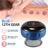 Darrahopens Health & Beauty > Massage & Relaxation 12 levels Electric Cupping Therapy Smart Scraping Massager Red Light Heating Body Slimming Blue