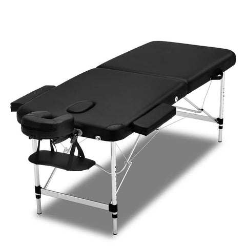 darrahopens Health & Beauty > Massage Zenses 2 Fold Portable Aluminium Massage Table - Black