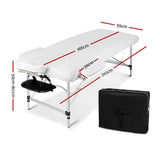 darrahopens Health & Beauty > Massage Zenses 2 Fold Portable Aluminium Massage Table Massage Bed Beauty Therapy Black 55cm