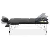 darrahopens Health & Beauty > Massage Zenses 3 Fold Portable Aluminium Massage Table - Black
