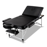 darrahopens Health & Beauty > Massage Zenses 3 Fold Portable Aluminium Massage Table - Black
