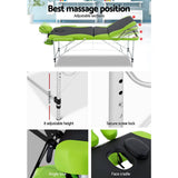 darrahopens Health & Beauty > Massage Zenses 3 Fold Portable Aluminium Massage Table - Green & Black