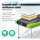 darrahopens Health & Beauty > Massage Zenses 3 Fold Portable Aluminium Massage Table - Green & Black