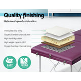 darrahopens Health & Beauty > Massage Zenses 3 Fold Portable Aluminium Massage Table Massage Bed Beauty Therapy Purple 75cm