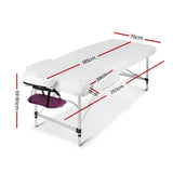 darrahopens Health & Beauty > Massage Zenses 3 Fold Portable Aluminium Massage Table Massage Bed Beauty Therapy Purple 75cm
