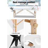 darrahopens Health & Beauty > Massage Zenses 3 Fold Portable Wood Massage Table - White