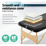 darrahopens Health & Beauty > Massage Zenses 60cm Wide Portable Wooden Massage Table 3 Fold Treatment Beauty Therapy Black