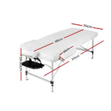darrahopens Health & Beauty > Massage Zenses 70cm Wide Portable Aluminium Massage Table 3 Fold Treatment Beauty Therapy Black