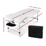 darrahopens Health & Beauty > Massage Zenses 70cm Wide Portable Aluminium Massage Table Two Fold Treatment Beauty Therapy Black