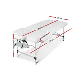 darrahopens Health & Beauty > Massage Zenses 75cm Wide Portable Aluminium Massage Table Two Fold Treatment Beauty Therapy White