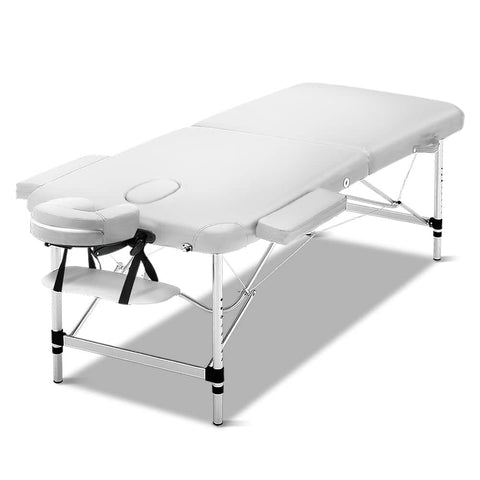 darrahopens Health & Beauty > Massage Zenses 75cm Wide Portable Aluminium Massage Table Two Fold Treatment Beauty Therapy White