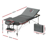 Darrahopens Health & Beauty > Massage Zenses Massage Table Portable Aluminium 2 Fold Massages Bed Beauty Therapy 55cm