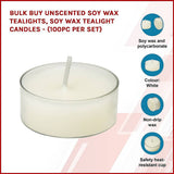 darrahopens Health & Beauty > Personal Care Bulk Buy Unscented SOY WAX Tealights, Soy Wax Tealight Candles - (100pc per set)