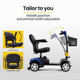 darrahopens Health & Beauty > Personal Care EQUIPMED Mobility Scooter Electric Motorised 4 Wheel Power Portable Folding