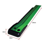 darrahopens Health & Beauty > Personal Care Indoor Practice Putting Green 2.5m Mat Inclined Ball Return Fake Grass 2 Holes