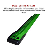 darrahopens Health & Beauty > Personal Care Indoor Practice Putting Green 2.5m Mat Inclined Ball Return Fake Grass 2 Holes