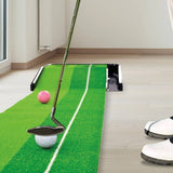 darrahopens Health & Beauty > Personal Care Indoor Practice Putting Green 2.5m Mat Inclined Ball Return Fake Grass 2 Holes