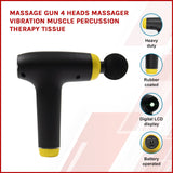 darrahopens Health & Beauty > Shaving & Hair Removal Massage Gun 4 Heads Massager Vibration Muscle Percussion Therapy Tissue