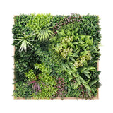 Darrahopens Home & Garden 3D 1Mx1M Green Artificial Plants Wall Panel Flower Wall With Frame Vertical Garden UV Resistant Frame