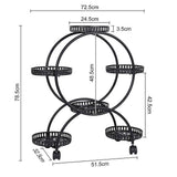 Darrahopens Home & Garden > Artificial Plants 4 Layer 6 Pots Flower Holder Plant Stand Shelf 4-Wheel Free Moving Rack