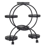 Darrahopens Home & Garden > Artificial Plants 4 Layer 6 Pots Flower Holder Plant Stand Shelf 4-Wheel Free Moving Rack