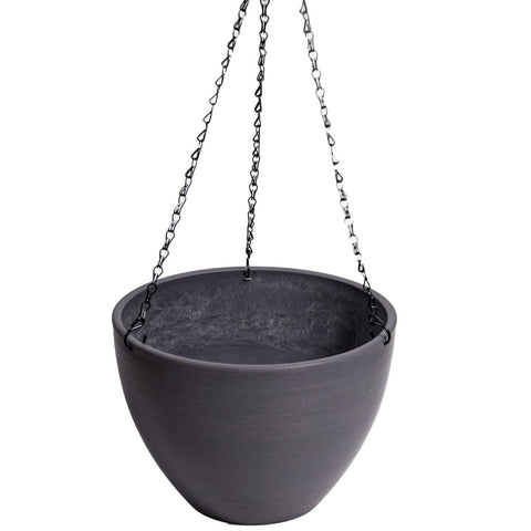 darrahopens Home & Garden > Artificial Plants Hanging Grey Plastic Pot with Chain 30cm